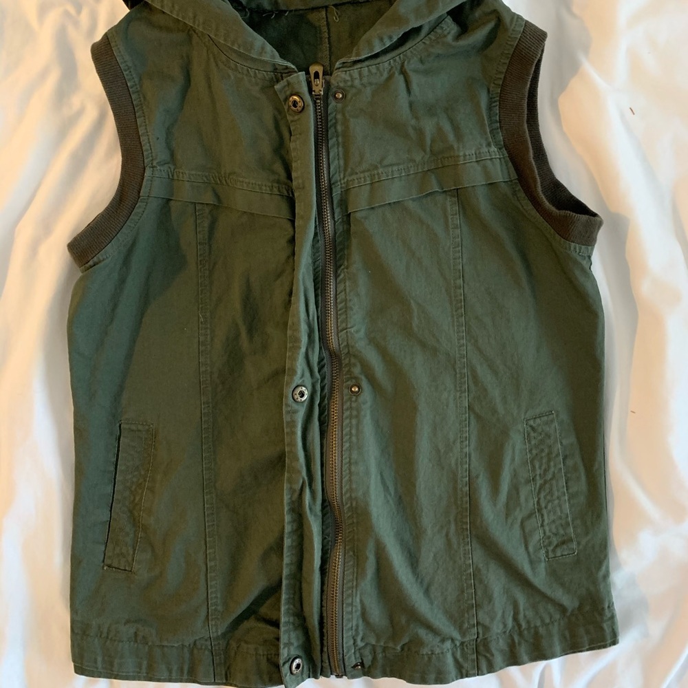 Olive Hooded Vest